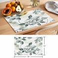 thumbnail image 6 of Spring Botanical Placemats Set of 12 Eucalyptus Leaves Teal Floral Summer Place Mats Indoor Wipeable Table Mats Washable Cloth Dining Table Placemats for Kitchen Holiday Party Home Decor 13x19 Inch, 6 of 9