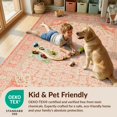 thumbnail image 4 of Design&I 9'x12' Washable Area Rug Sleek Flatweave Pet Friendly Bordered Vintage Medallion With Floral Corner Ornament Frame for Master Suite, Under Bed, 4 of 7