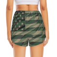 thumbnail image 2 of Lsque Jungle Green Camo USA Flag Printed Women's Running Shorts with Liner Pockets,Elastic Quick Dry Workout Athletic Gym Yoga Shorts,Womens High Waist Shorts-Small, 2 of 9