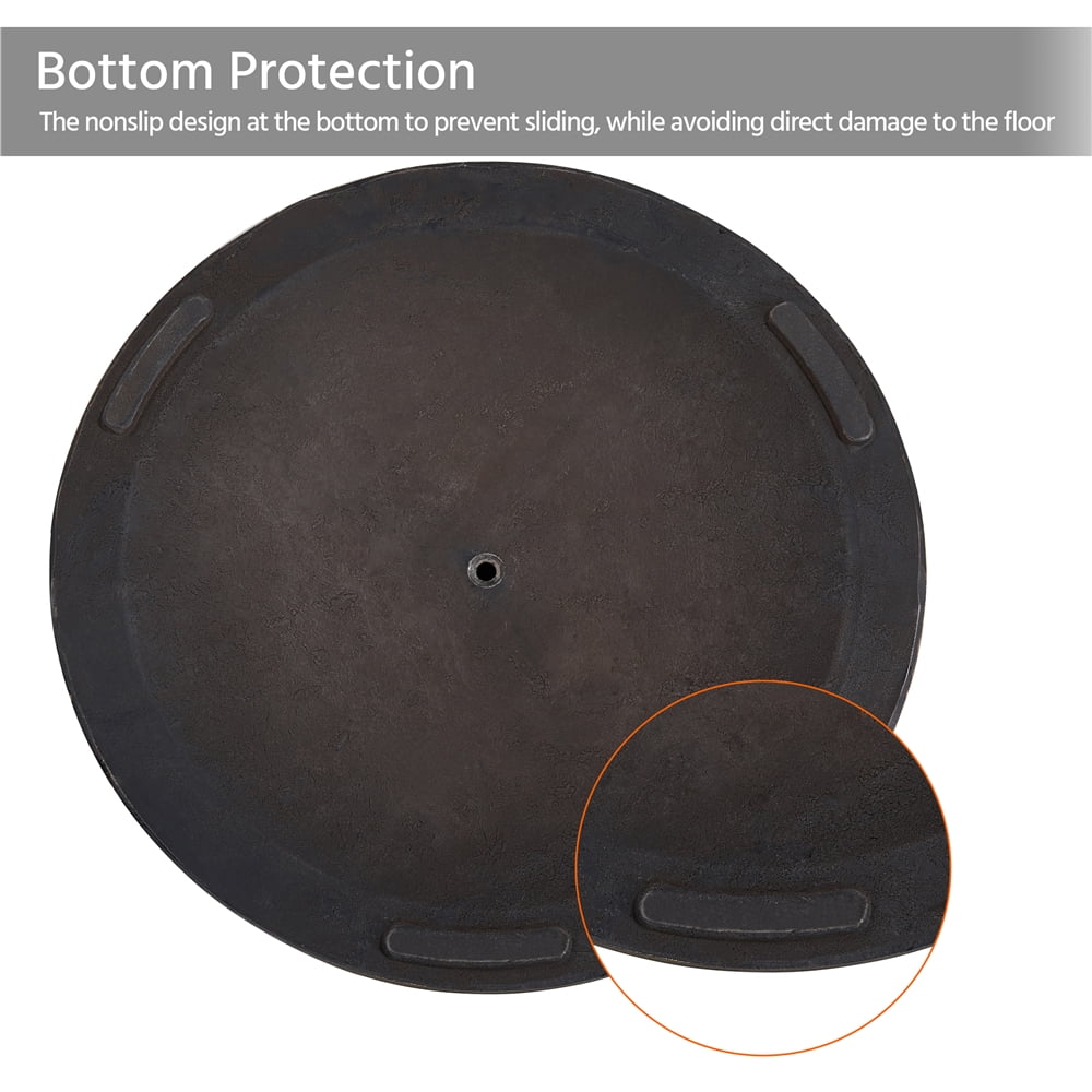 Alden Design 27 lbs Bronze Round Resin and Iron Patio Umbrella Base with Water Resistant