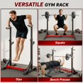 thumbnail image 3 of Soozier Squat Rack, Power Rack with Adjustable Height & Width, Strength Training Equipment with Barbell Storage Racks & J-Hooks for Bench Press, Squat, Weight Lifting, 3 of 7