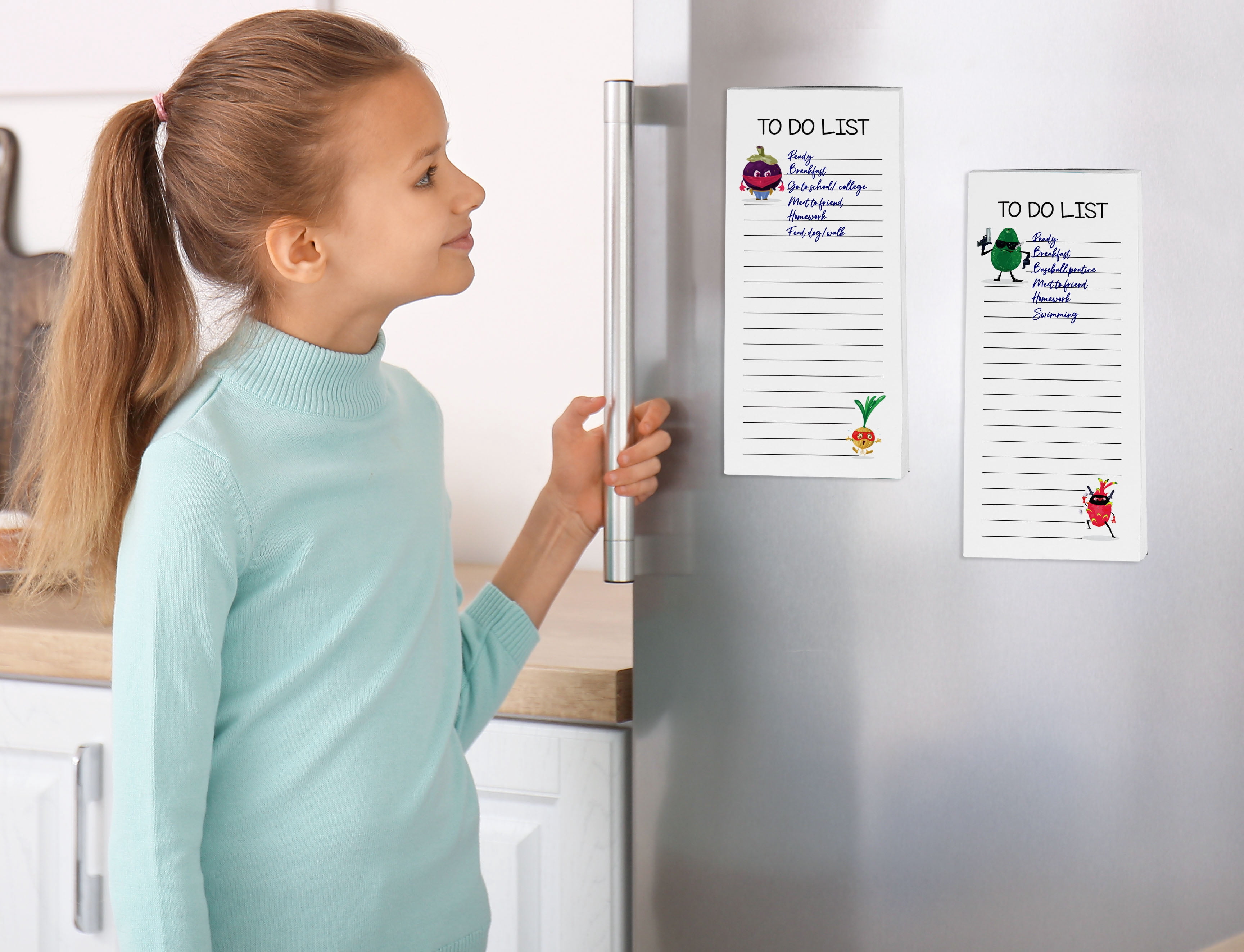 Inkdotpot Pack of 3 Magnetic Fridge To-Do List Notepads- Magnetic Memo Pads For Refrigerator-(50 Sheets Each)-9T