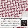 thumbnail image 6 of Smuge Bedspreads Queen/Full Size 3 Piece Lightweight Quilt Set Red Hippocampus Lantern Reversible Bedding Microfiber Coverlet Set with 2 Pillow Shams, 6 of 10