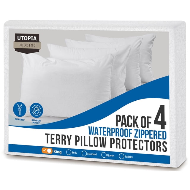Protector de almohada Utopia Bedding, tamaño king, impermeable, con cierre