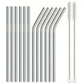 thumbnail image 1 of EIGTHTAIL Reusable Metal Straws Set Premium Stainless Steel Straws Easy-Clean Design 14-Pack, 1 of 6
