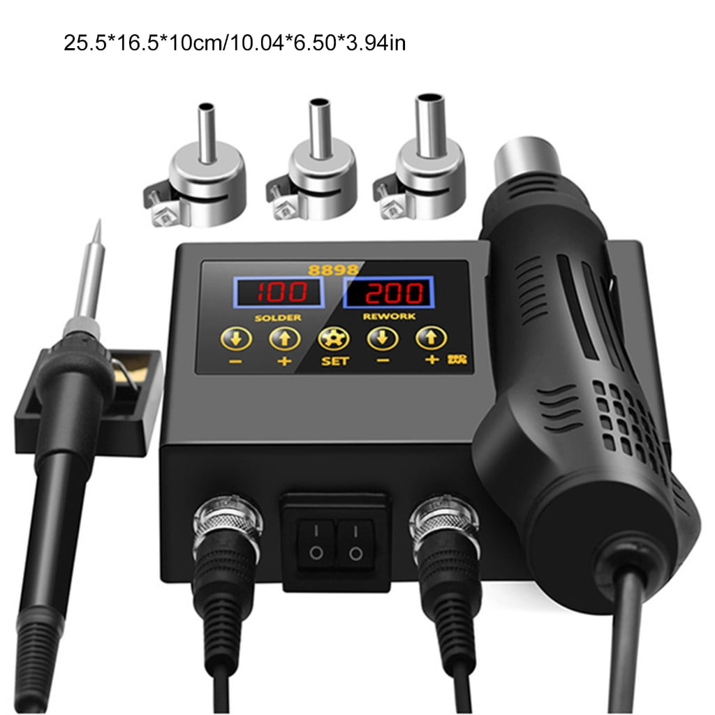 MOMOJIA Hot Air Rework Soldering Station With Heat Guns Set Temperature LED Screen Display For Electronics Repair Accessories