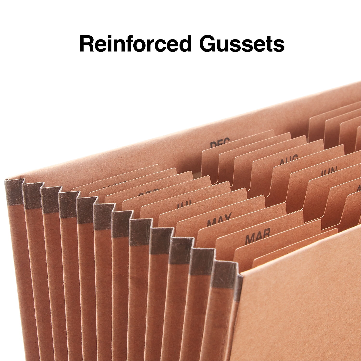 HITOUCH BUSINESS SERVICES Heavy Duty Reinforced Accordion File Monthly Index 12-Pocket Lgl Brown