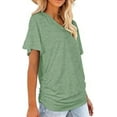 thumbnail image 4 of Promptanda Shirts for Women, Womens Short Sleeve V Neck Dolman Tops with Side Shirring Loose Fit Shirts, 4 of 8