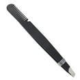 thumbnail image 2 of Pinzas multiusos para cejas, de acero inoxidable, ergonómicas, precisas, con punta inclinada y peine, color negro, 2 of 12