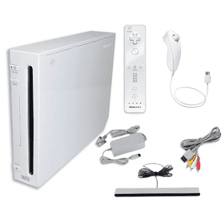 Wii Black Console Gaming System with Controllers and Hardware