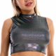 thumbnail image 1 of Women Shiny Metallic Tank Tops Vest Rave Dance Clubwear Crop Tank Tops Short Vest Summer Sleeveless Turtleneck Holographic TopsXXL Gong Bohan LED, 1 of 2