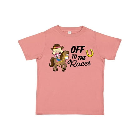 

Inktastic Off To The Races with Cowgirl on Horse Gift Toddler Toddler Girl T-Shirt