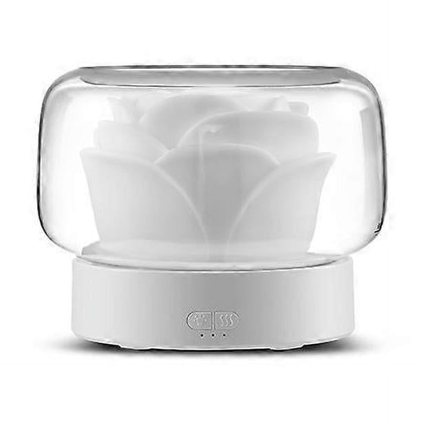 Difusor de aceites esenciales eléctrico para el hogar, humidificador de aire ultrasónico de 400 ml, nebulizador de aromaterapia con lámpara colorida, difusor de aroma, color blanco