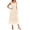 Beige, variant on Women's Midi Tulle Dress Sleeveless Smocked Square Neck Ruffle Flowy Party Wedding Guest Sundress
