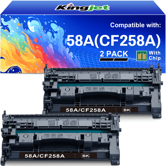 58A Toner Cartridge Black Compatible for 58A CF258A 58X CF258X 2-Pack Laserjet Pro M404dn M404n MFP M428fdw M406dn Printer Toner