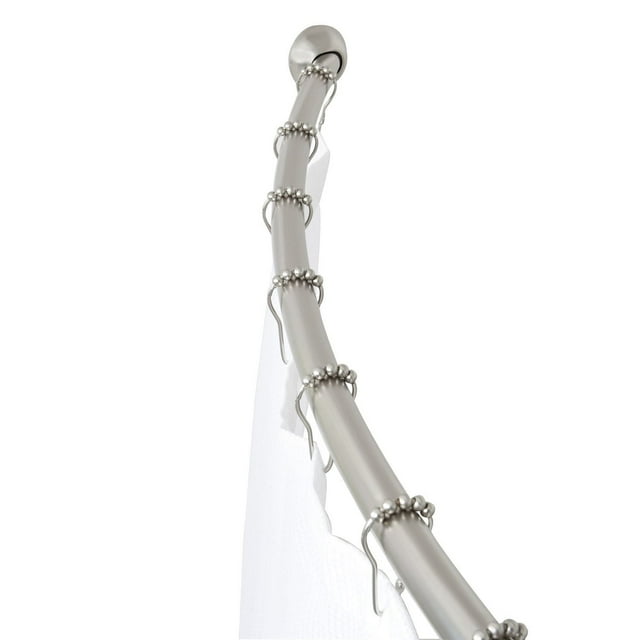 Mainstays Smart Rods Permanent-Mount Curved Shower Rod, 48" to 72"