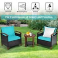thumbnail image 6 of Giantex 3 Pieces Patio Furniture Set, Outdoor Rattan Sofa and Side Table w/Solid Acacia Wood Frame, High Load Bearing Conversation Bistro Set w/Washable and Removable Cushions, 6 of 10