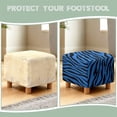 thumbnail image 6 of SCRAWLGOD Zebra Print Blue Black Stretch Ottoman Cover, Ottoman Slipcover Square, Soft Foot Stool Cover Protector, Dust Proof Furniture Protector with Elastic Bottom, 6 of 7