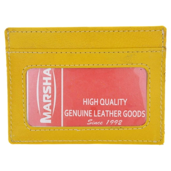 Handmade Genuine Leather Unisex Slim Super Thin Card Holder With ID Card Window 270