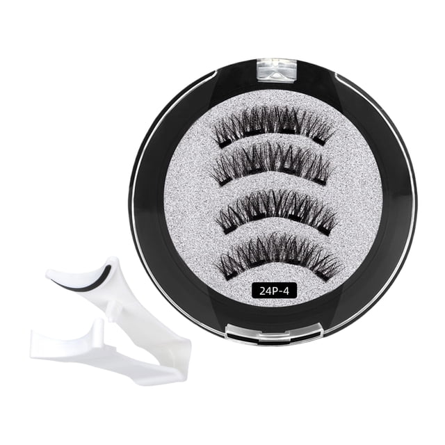 Seitruly Pestañas postizas duraderas para una fácil aplicación, suministros de extensión de pestañas, reutilizables y lavables Difuminador de ojos 24P-4