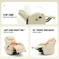 thumbnail image 3 of YSICK Swivel Rocker Recliner Chair with Massage PU Leather for Living Room,Beige, 3 of 7