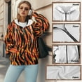 thumbnail image 6 of Renewold Tiger Print Women's Oversized Casual Hoodies Fleece Jackets Hoodies Drop Shoulder Pullover Full Zip Long Sleeve Fleece Sweatshirts Y2K Jackets Sweater for Ladies Girls, L, 6 of 7