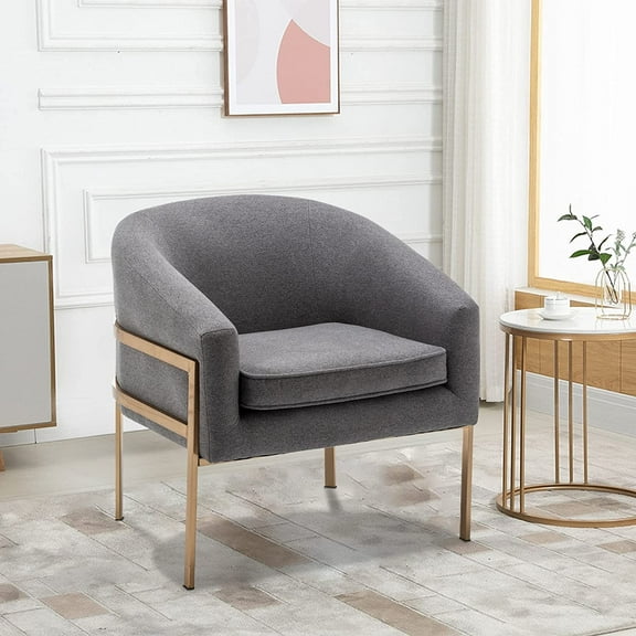 Andeworld Accent Chair Arm Chair Upholstered Chair Living Room Chair for Living Room, Grey