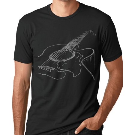 Think Out Loud Apparel Acoustic Guitar Player T Shirt Cool Musician Tee Music T-Shirt Artistic Tshirt X-Large Black
