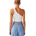 thumbnail image 6 of Coduop Women Sleeveless One Shoulder Crop Top Backless Strappy Tank Top Cut Cut Cami Vest, 6 of 9