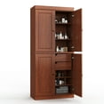 thumbnail image 4 of 100% Solid Wood 32" Bathroom Cabinet with Solid Doors, 2-Drawers and Adjustable Shelves, 4 of 6