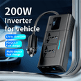 thumbnail image 3 of 200W Car Inverter DC 12V to AC 110V Inverter PD QC3.0 4USB Ports Dual Car Power Inverter Adapter, 3 of 6