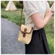 thumbnail image 3 of Nvzi Bolso de hombro tejido, bolso de mano tejido y bolso de cosméticos, bolso de mano tejido elegante para playa de verano, 4,33 x 2,36 x 6,69 pulgadas, marrón, 3 of 5