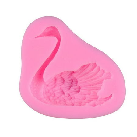

HOMEMAXS 3D Swan Shape Silicone Fondant Mold DIY Decorating Supplies Tool for Cake Pudding Chocolate Soap Polymer Clay - Pink