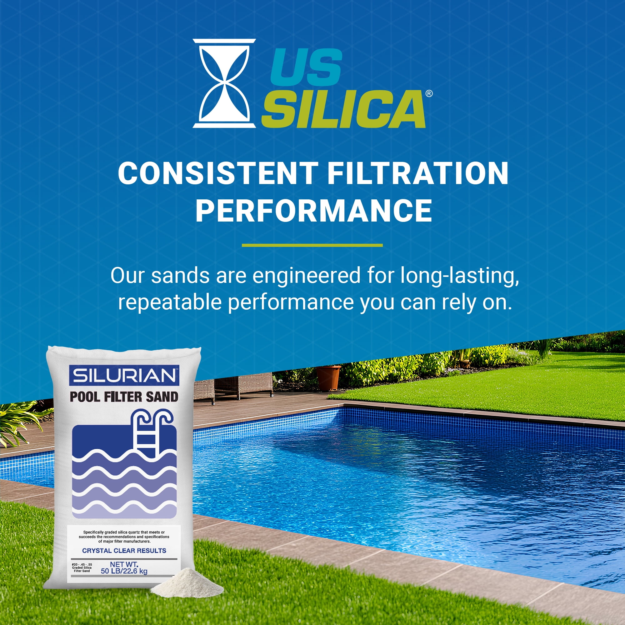 U.S. Silica Silurian 20-Grade Pool Filter Silica Sand - 50 lb