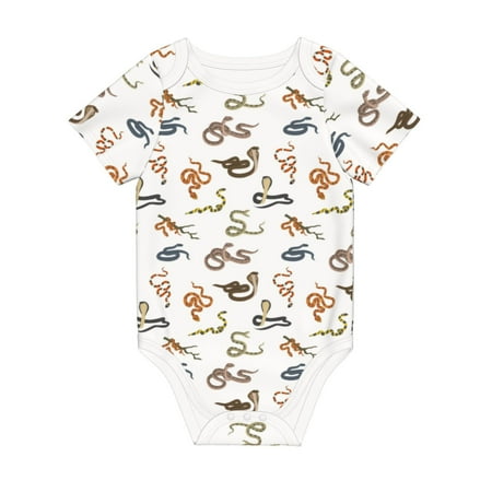

Matuu Snake for Baby Short-Sleeve Bodysuit Soft Cotton Comfortable and Breathable Perfect for Newborns and Infants