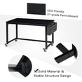 thumbnail image 4 of 55" Rolling Computer Desk with 4 Smooth Wheels, Simple Style Mobile Writing Desk Home Office Study Table Movable Workstation with Metal Frame, 4 of 14