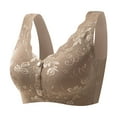 thumbnail image 4 of Gtoiithly Women's Lace Nursing Bra, Front Closure Wireless Bralette for Seamless Breastfeeding & Postpartum Support Khaki L, 4 of 4