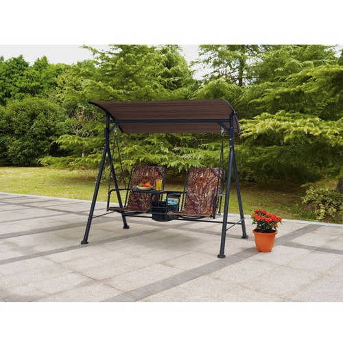 Ozark Trail* Big and Tall 2-Person Bungee Canopy Porch Swing in Camo﻿