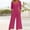 Hot Pink, variant on GILIGEGE Women's Casual Jumpsuits 2025 Summer Trendy Wrap V Neck Short Sleeve Wide Leg Pants Elegant Loose Rompers Outfits with Pockets Overalls for Women Women's Summer with Pocket Shoulder Strap Ad