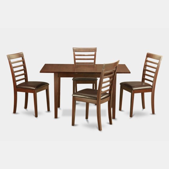 East West Furniture Norfolk 5 Piece Straight Ladder Back Dining Table