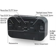Zendure Digital Alarm Clock with Indoor Temperature, Battery Operated, Snooze Model,12/24H Display for Bedrooms, Heavy Sleepers Kids, Travel Desk Smart Clock (Black)