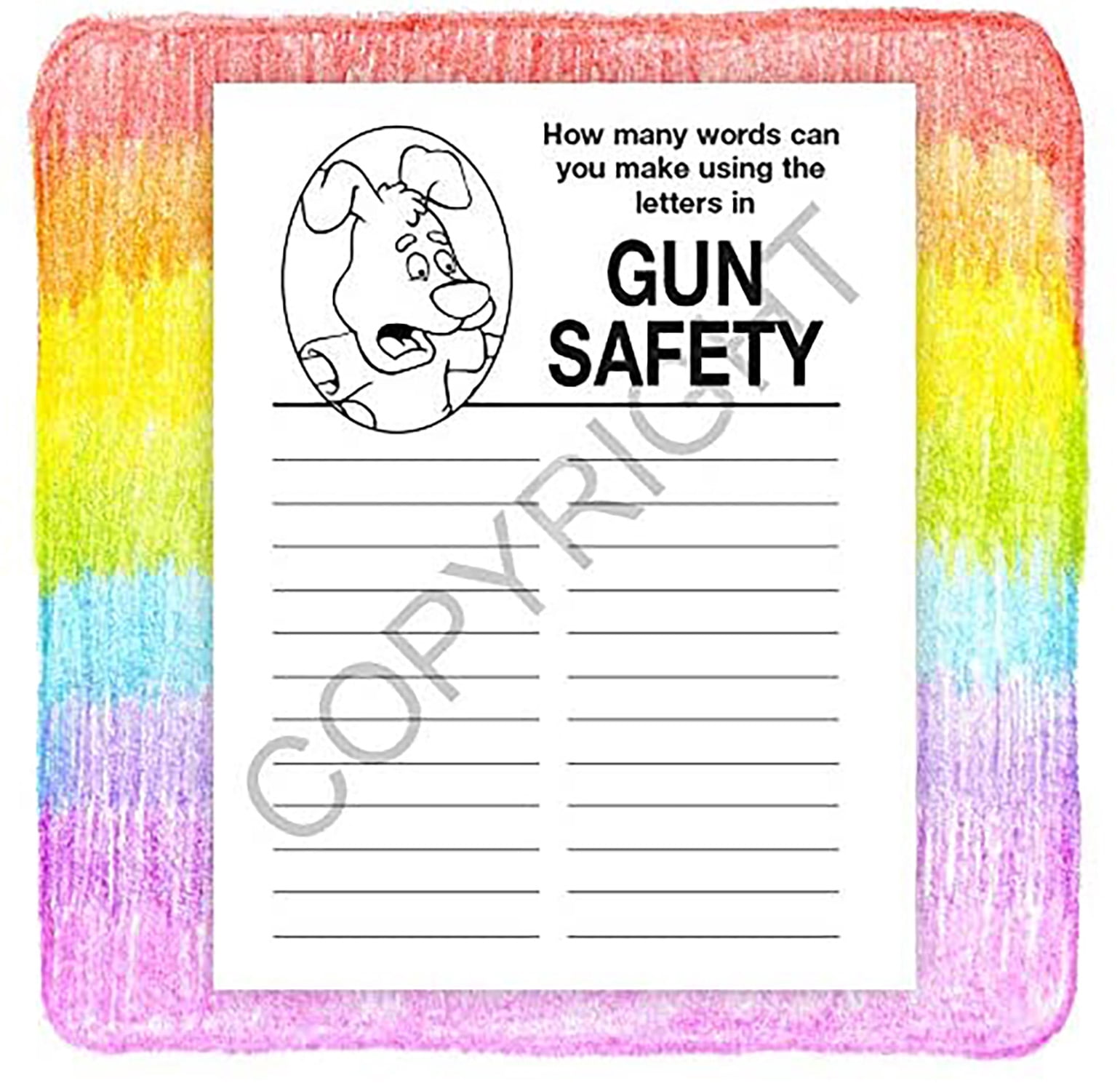 25 Pack - Don't Play with Guns - Kid's Gun Safety Coloring & Activity Books