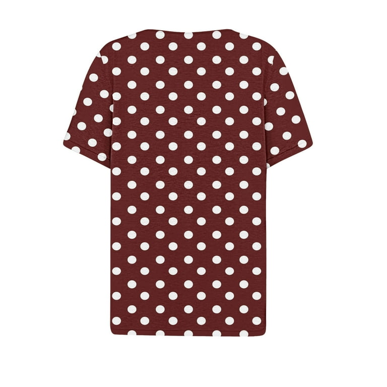 Blczomt Polka Dot Women Tops on Sale under $10 Casual T Shirts
