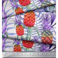 thumbnail image 2 of Soimoi Georgette Viscose Fabric Leaves & Pine Fruits Print Fabric by The Yard 42 Inch Wide, 2 of 3
