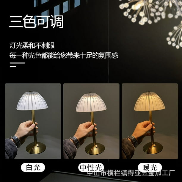 Lampe de Table LED Sans fil, USB Rechargeable Lampe de Bureau avec