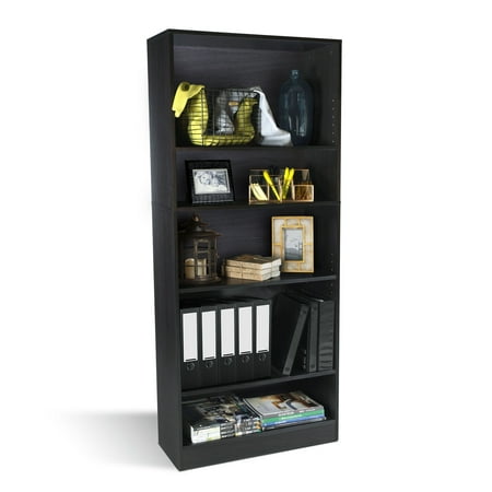 Atlantic - Oskar 5 Shelf Bookcase - Espress0