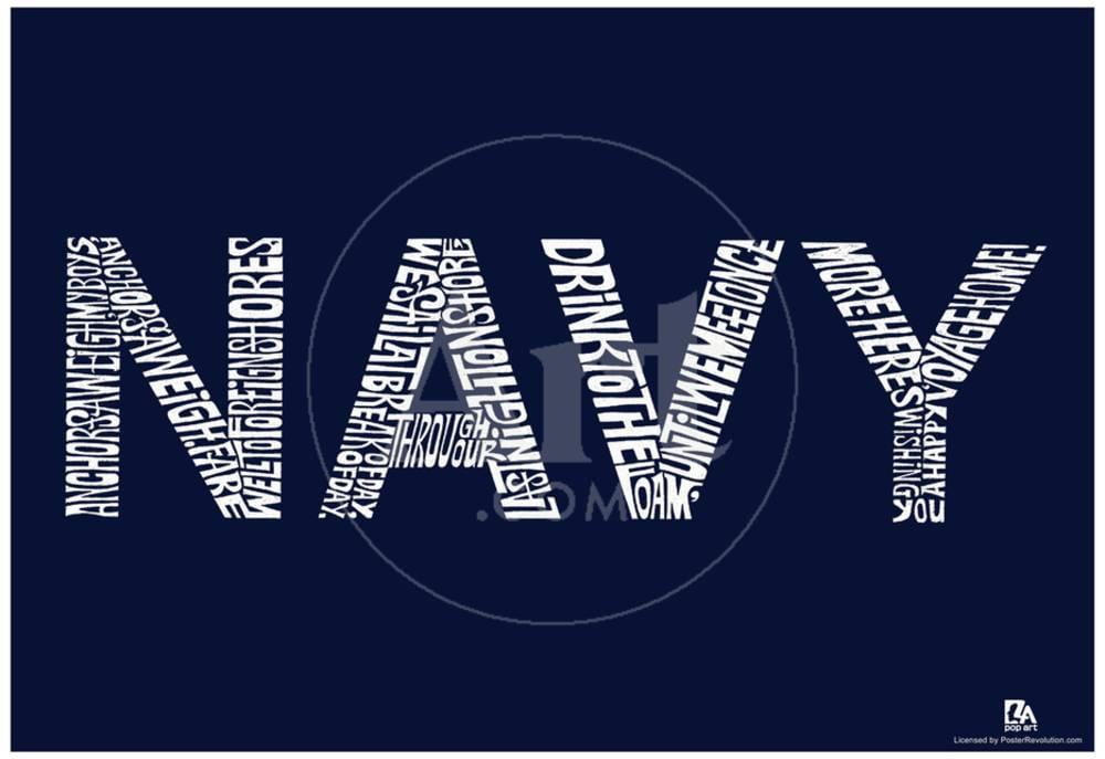 Navy Anchors Aweigh Lyrics Poster 19x13 Sold by