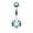 AQUA, variant on 14GA Solid Grade 23 Titanium Double Gem Ball Navel Belly Button Ring (Various Colors & Sizes)