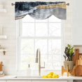 thumbnail image 4 of Blue Gold Tie Up Valances Curtain, Adjustable Kitchen Ombre Sea Wave Beach Abstract Ocean Scenery Valances for Windows Decor, Rod Pocket Short Curtains Set for Bedroom/Bathroom, 60"x18", 4 of 9