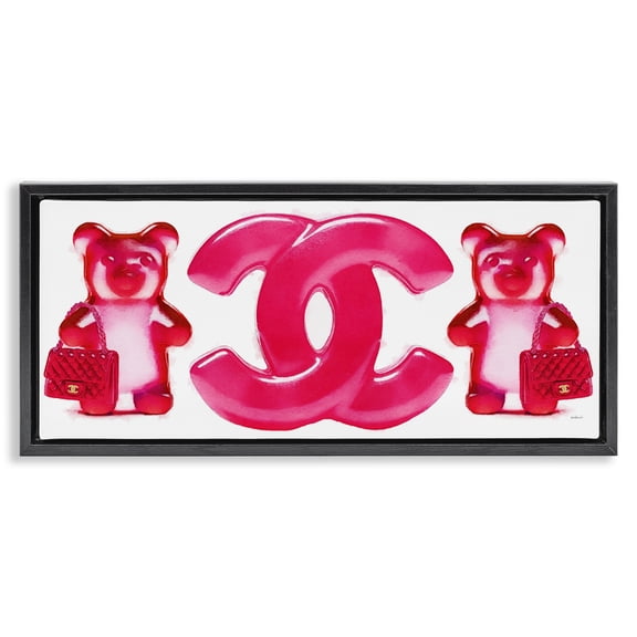 Stupell Industries Contemporary Fashion Brand Bears Black Floating Frame Canvas Art, 25 x 11, by Amanda Greenwood